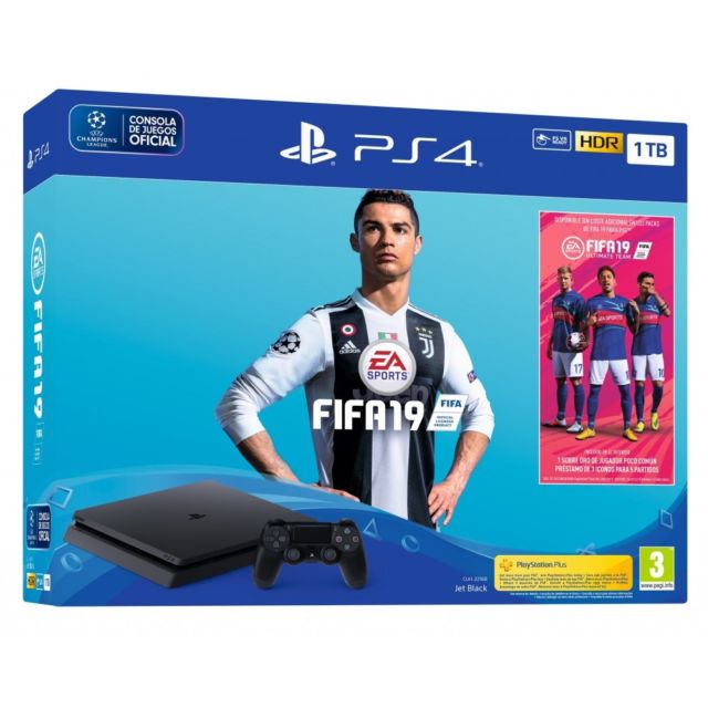 PS4 1TB + JUEGO FIFA 19 + PSPLUS 14 DÍAS