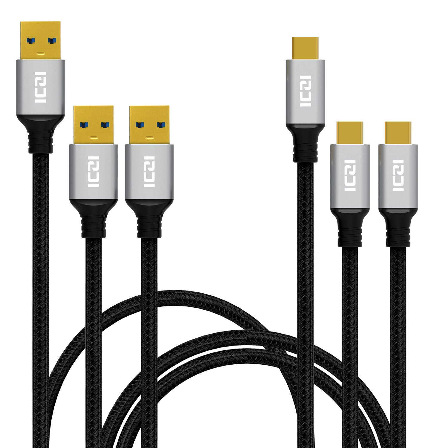 Cables usb c a usb 3.0 ( 3 unidades ) trenzados