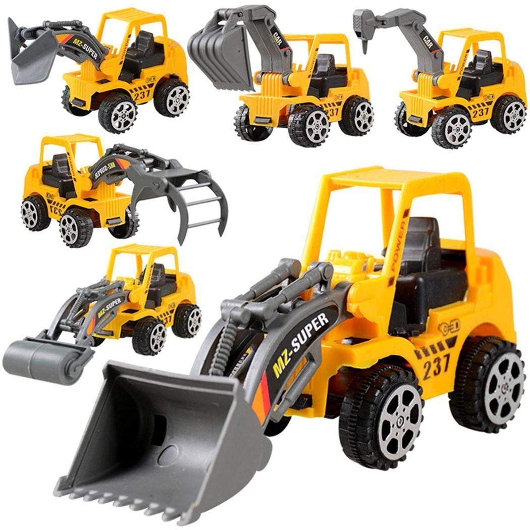Set de Juguetes Infantiles de Coches Excavadora Juego de Juguete Vehículos de Construcción 6 PCS