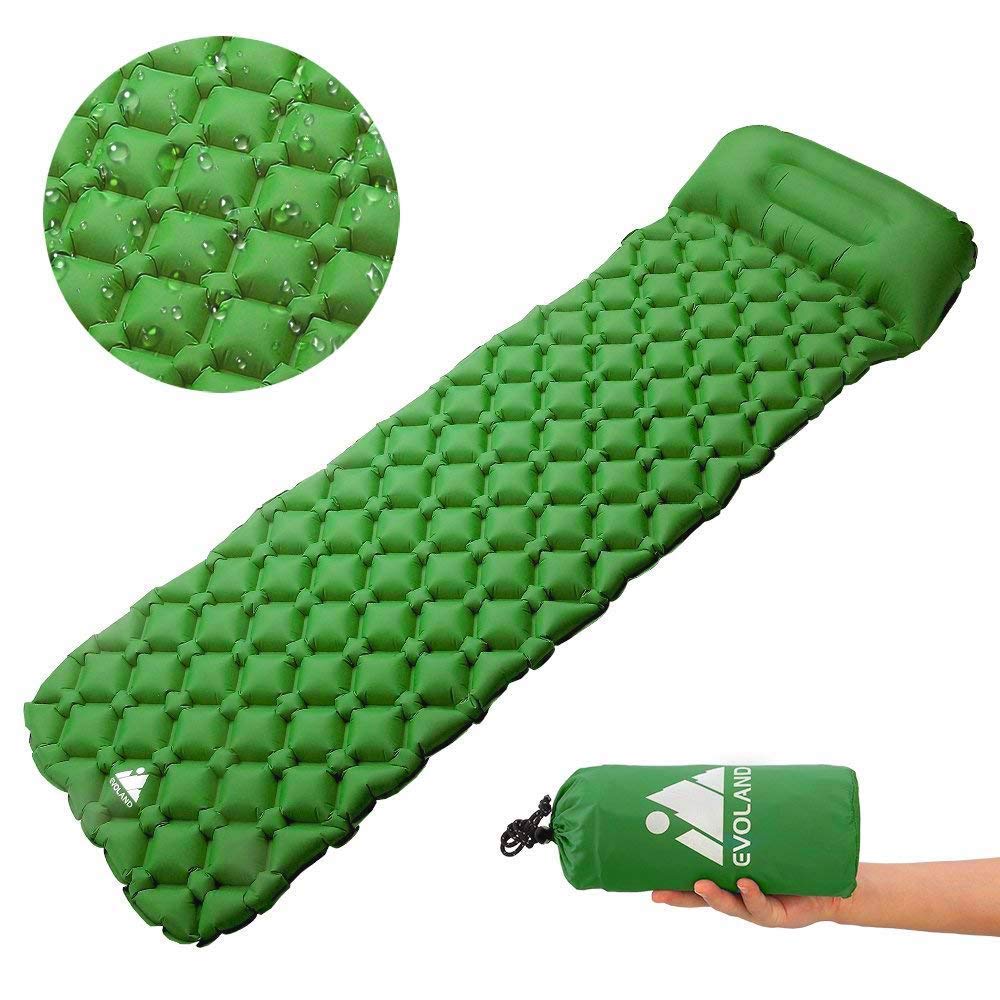 Esterilla colchón inflable/impermeable verde o azul