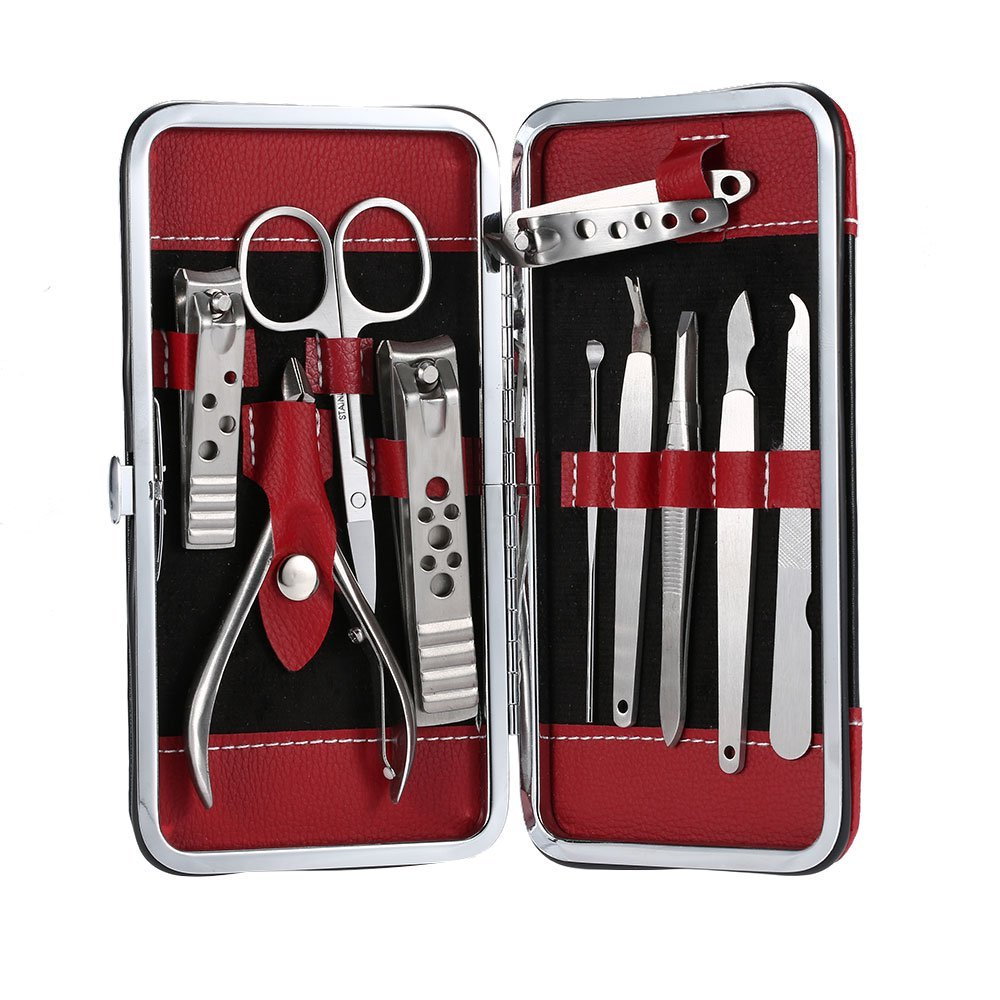 Kit de Cortaúñas Inox 10pcs para manicura cuidado de mano