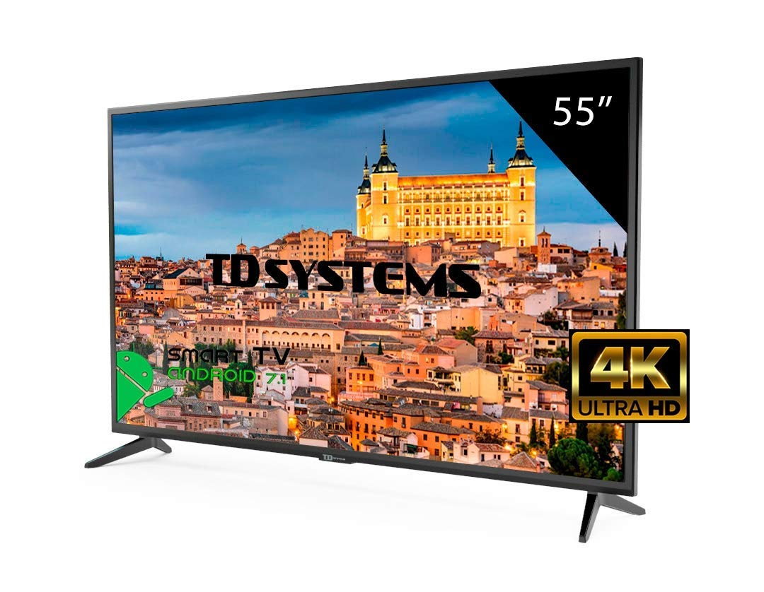 Baja 300€ Televisor Led 55 Pulgadas Ultra HD 4K Smart TD Systems K55DLG8US.