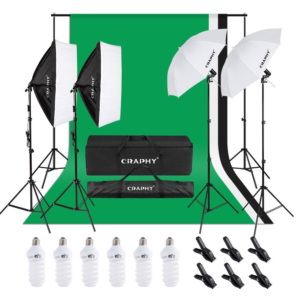 - Kit de Iluminación Profesional 2 Ventana de Luz (Softbox) y Paraguas para Estudio de Fotografía