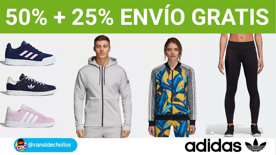 50% de descuento Adidas + 25% EXTRA con cupón adidas