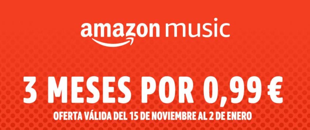 3 meses Amazon Music Unlimited solo 0,9€