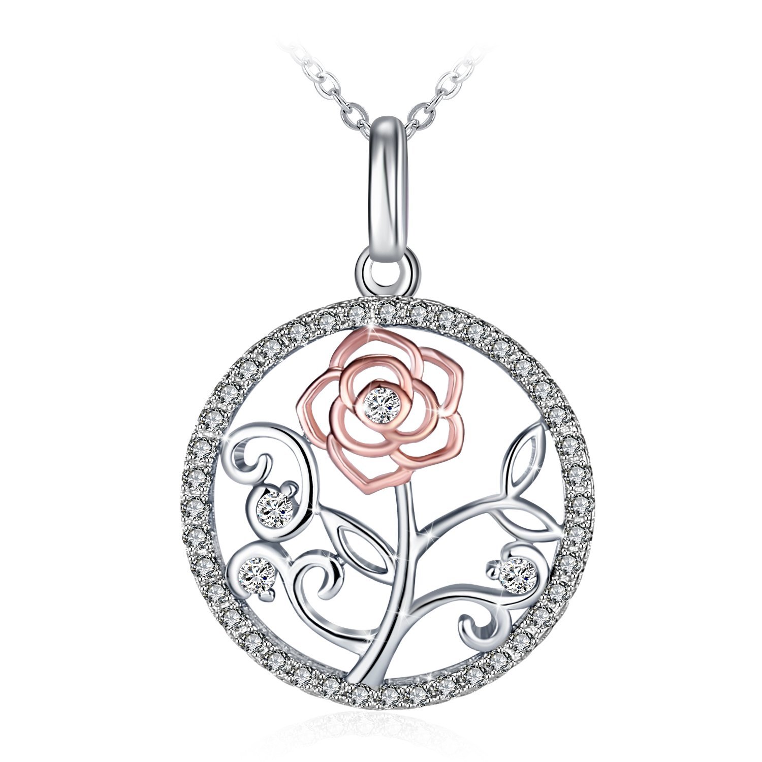 Collar Mujer Plata de Ley 925 Brillante Circonita