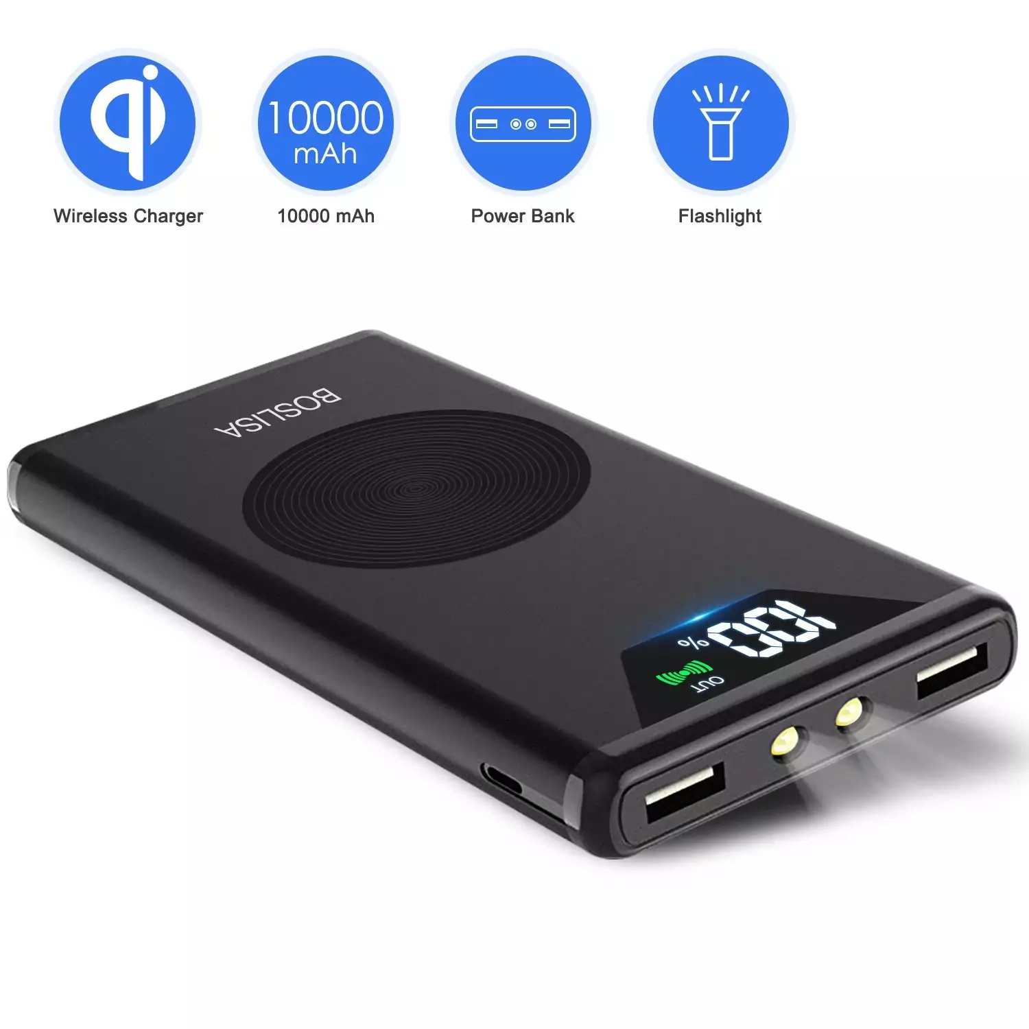 Batería Externa 10000mAh con carga inalámbrica QI Batería Externa 10000mAh con carga inalámbrica QI