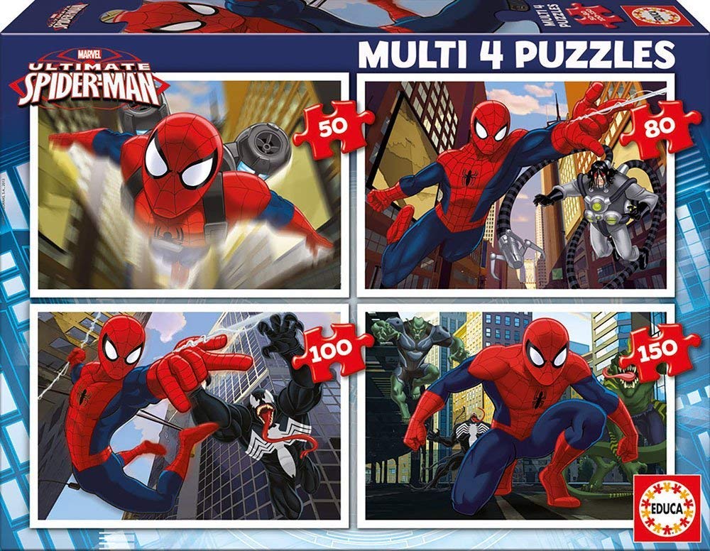 4 puzzles de Spiderman