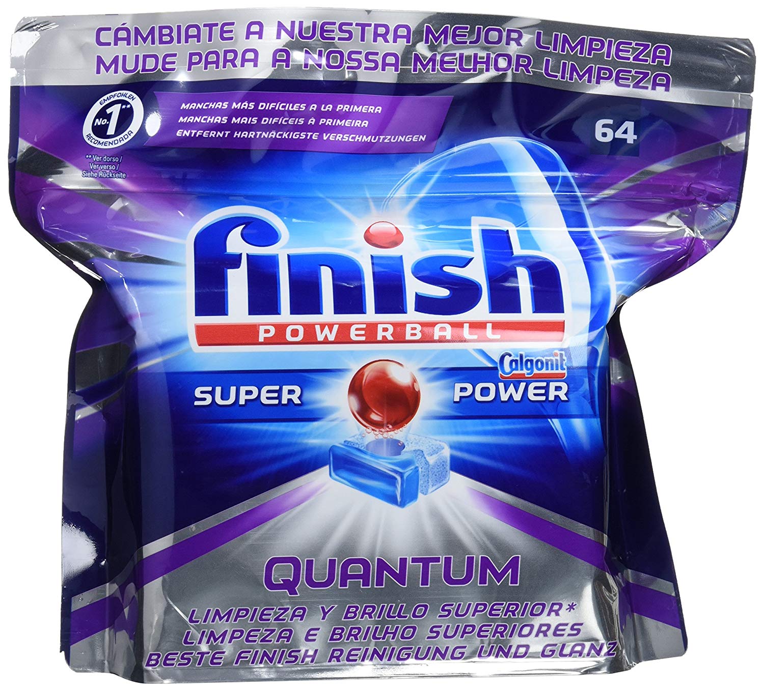 64 pastillas de lavavajillas Finish Quantum