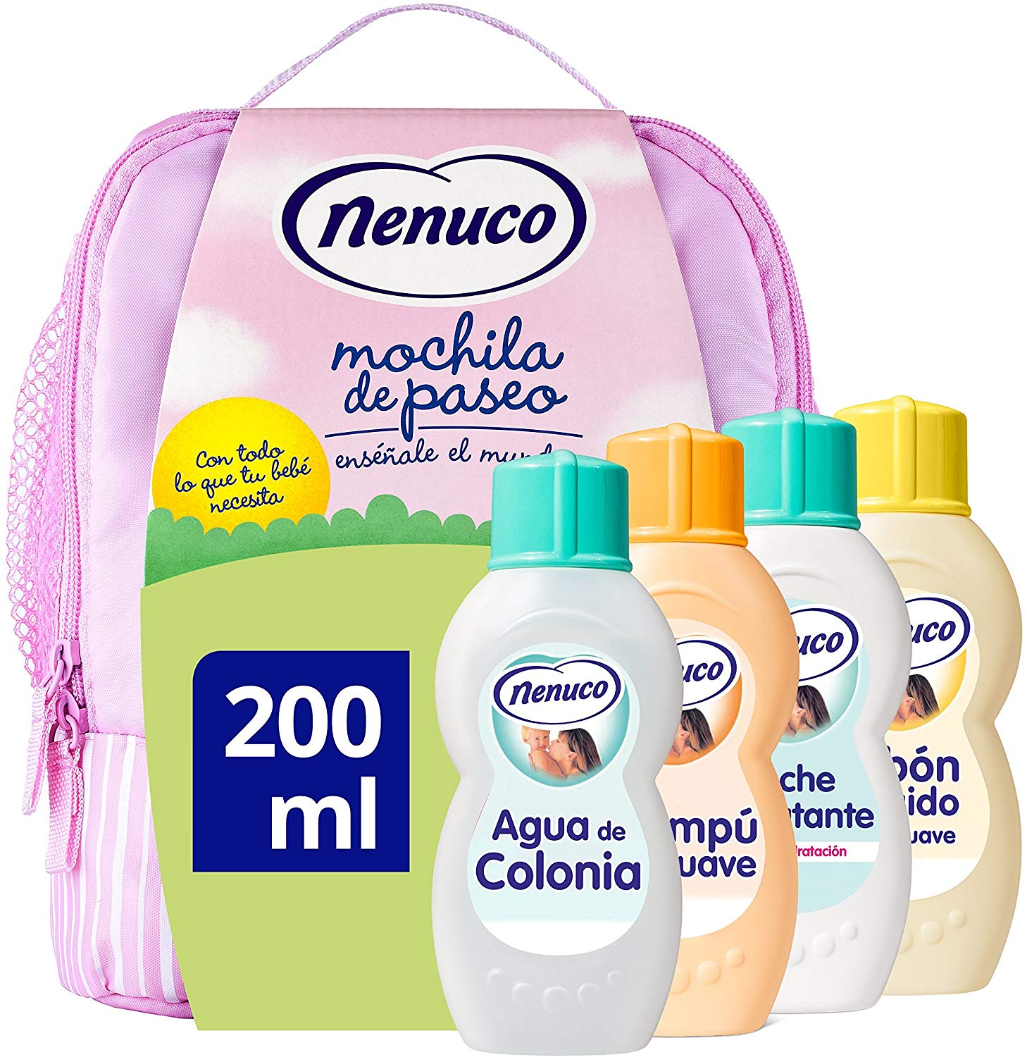 Nenuco pack regalo Bebé Mochila de Paseo Rosa 4 x 200ml