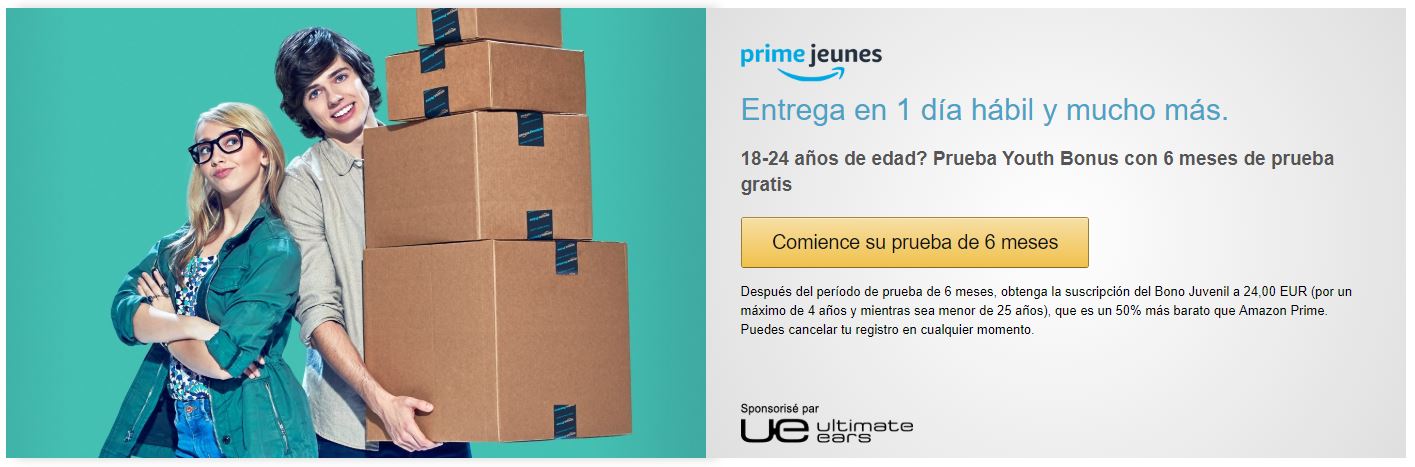 Amazon Prime Francia GRATIS durante 6 meses