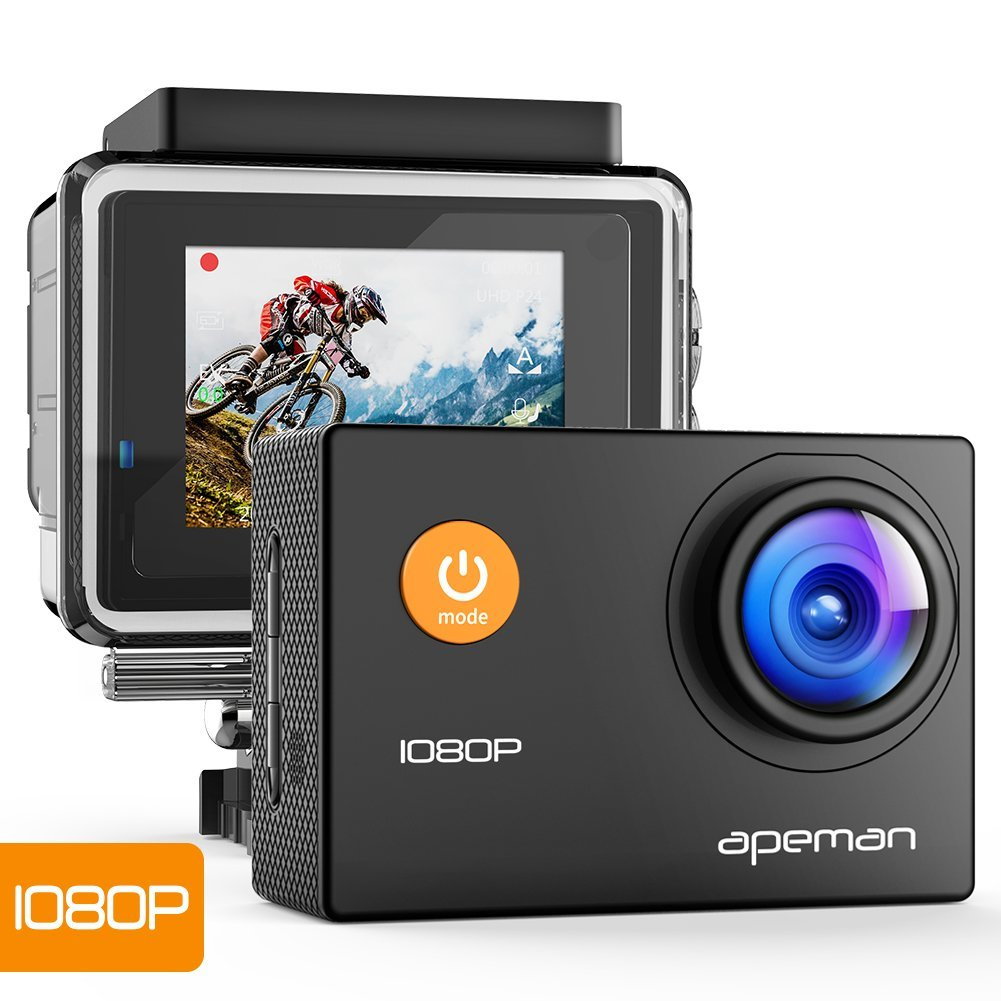Cámara Deportiva 1080P HD Cámara de Acción Impermeable