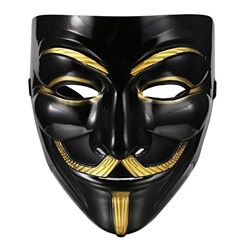 Máscara V de Vendetta color negro para Halloween