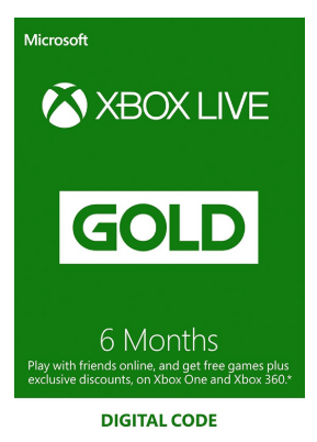 6 meses de Xbox Live Gold