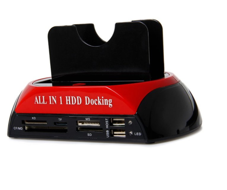 SATA + IDE Dual Slots All-in-one Estación de acoplamiento multifuncional HDD con lector de tarjetas USB 2.0 Hub