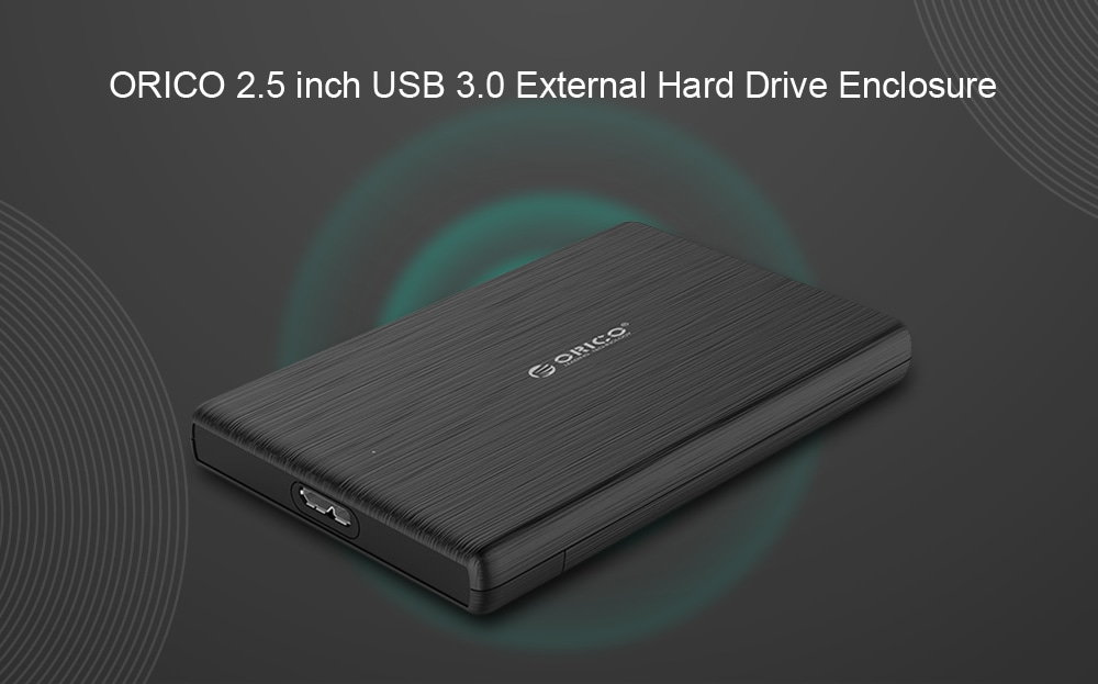 Caja de disco duro externo USB 3.0 de 2,5 pulgadas de ORICO para HDD / SSD