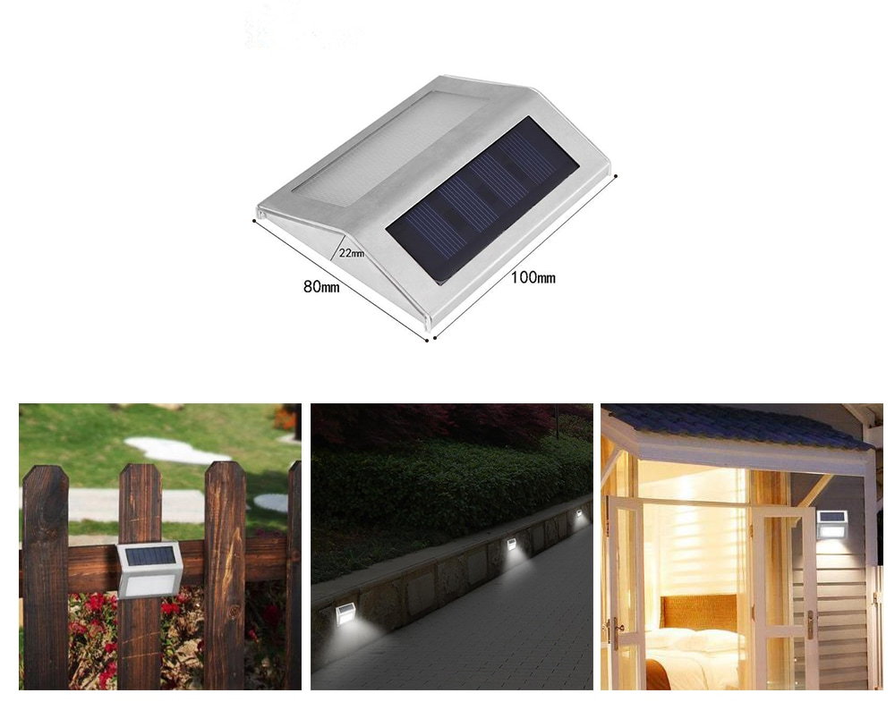 Lampara LED Solar para Escaleras de Acero Inoxidable