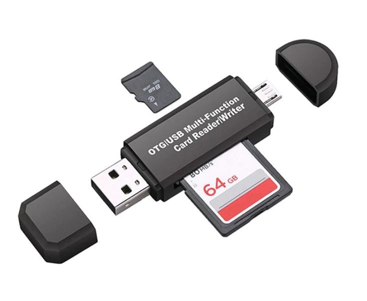 Lector de tarjetas multifunción SD / TF OTG para dispositivos USB / Micro USB