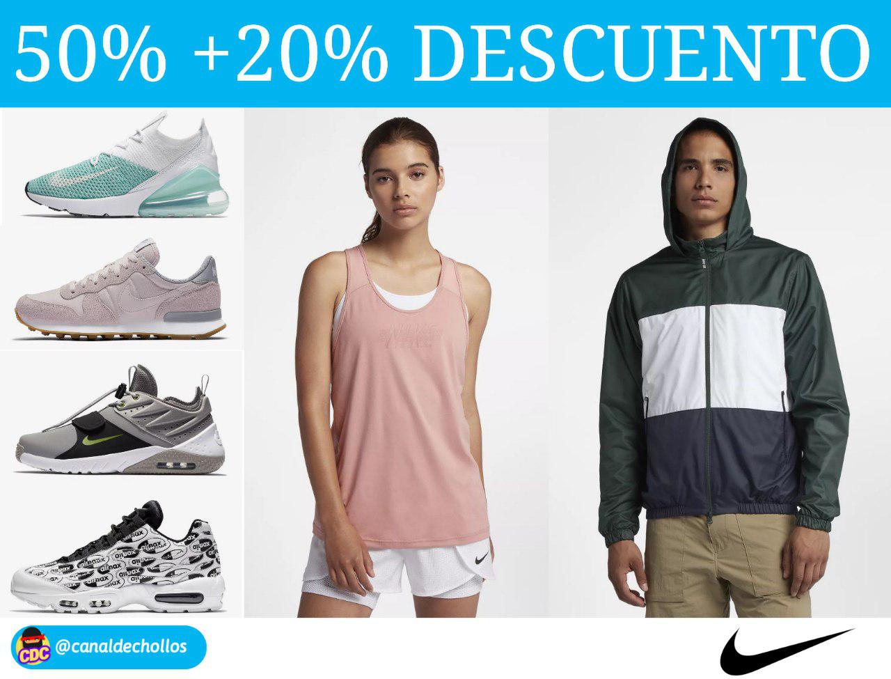 Último día con el 50% + 20% Extra + Envío Gratis en Nike