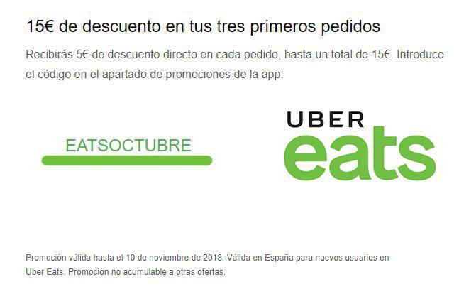 15€ de descuento en UberEats