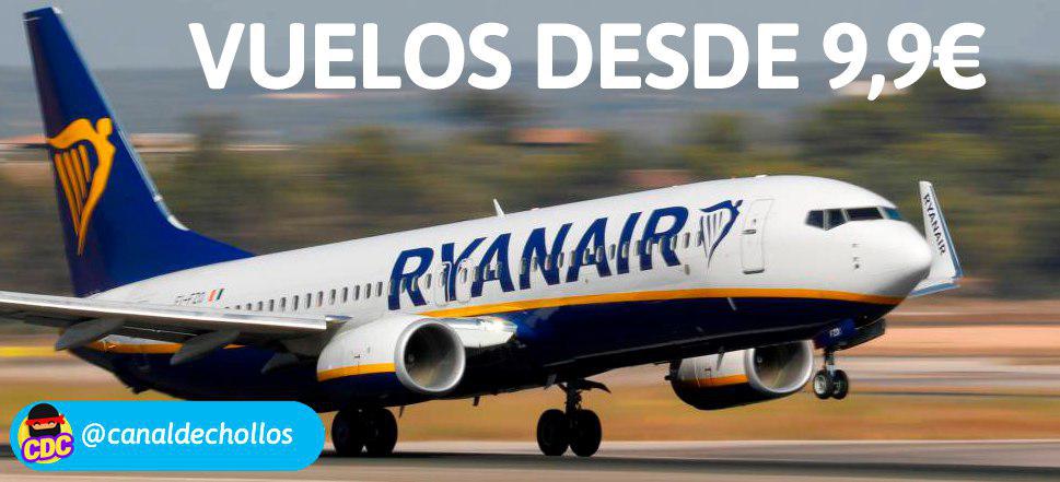 Vuelos con Ryanair por menos de 10€