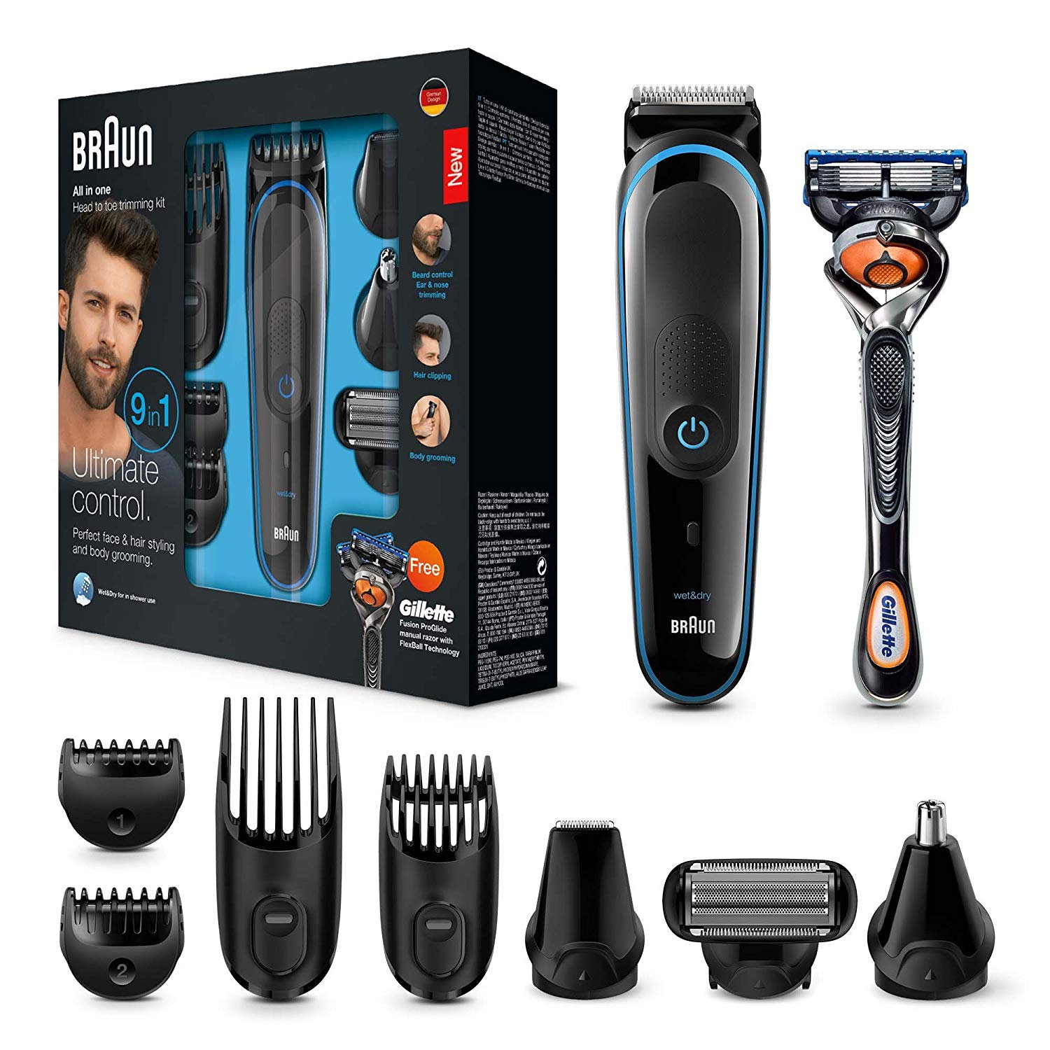 Braun MGK3085- Set de afeitado multifunción 9 en 1