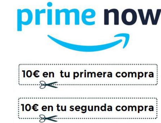 10€ + 10€ Descuento en Amazon Prime Now