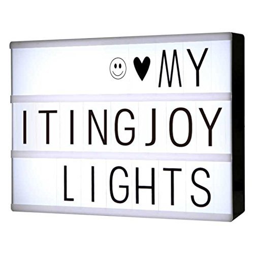 Caja de luz con letras y tamaño A4