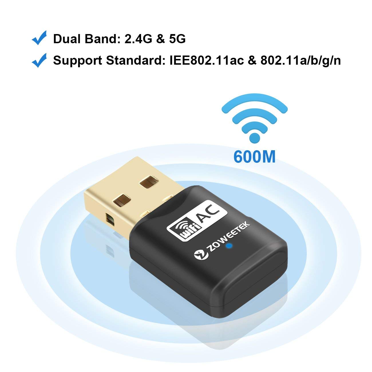 USB 3.0 WiFi AC600 (2.4Ghz & 5Ghz)