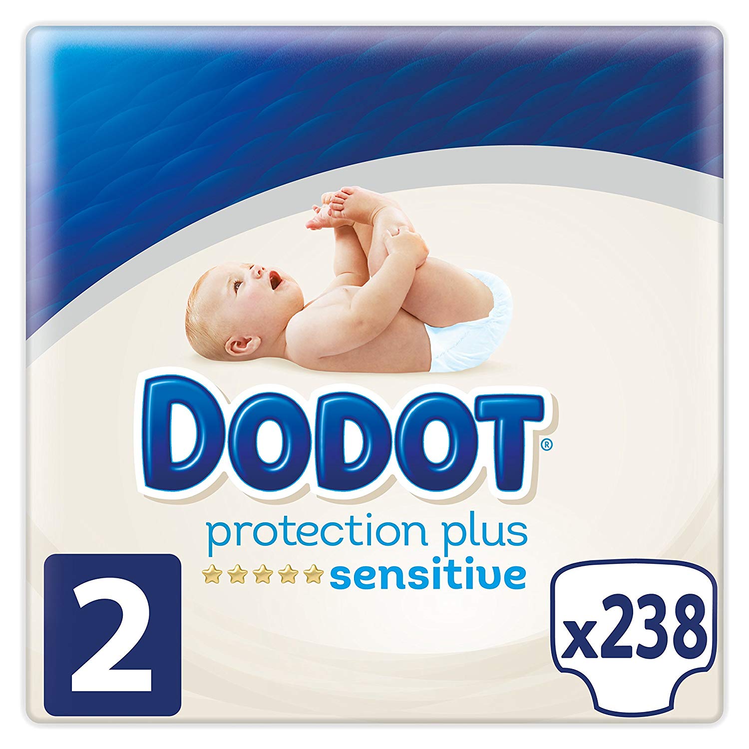 Dodot Protection Plus Sensitive - Pañales Talla 2 (4-8 kg) - 238 pañales