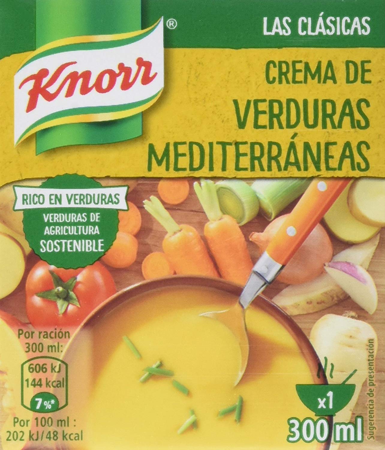 KNORR, las clásicas crema de verduras mediterráneas (Paquete de 12 x 300 ml)