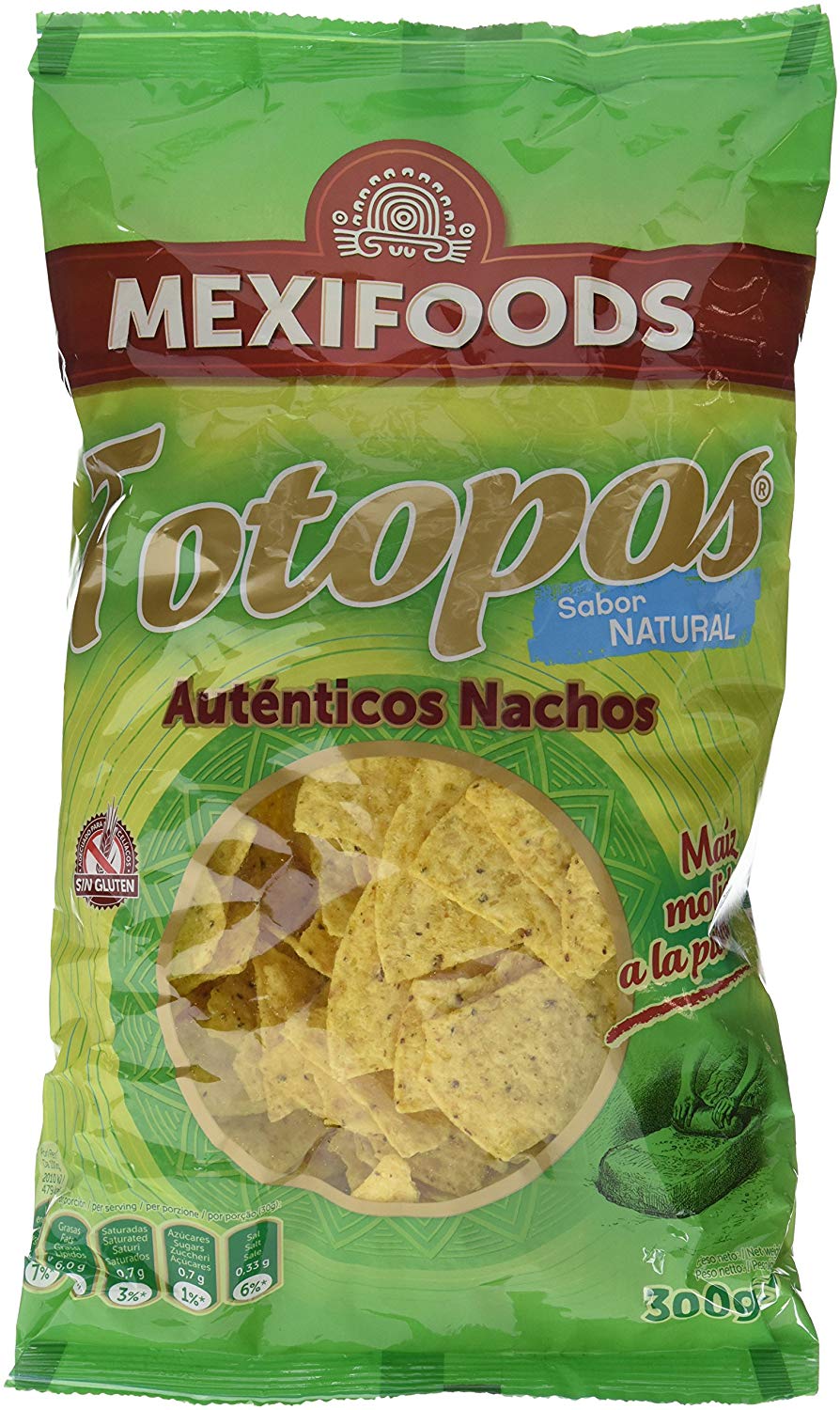 Mexifoods Totopos Natural – 4 Paquetes de 300 gr (1,2Kg)
