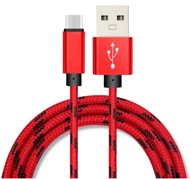 Cable micro USB color rojo solo 0,25€