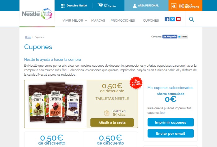Cupones Nestlé