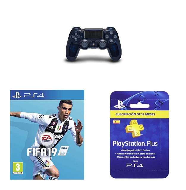 Pack Mando PS4 + Fifa 19 +365 días de PLUS