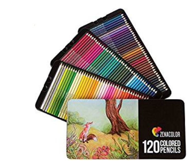 120 Lápices de Colores con Caja de Metal