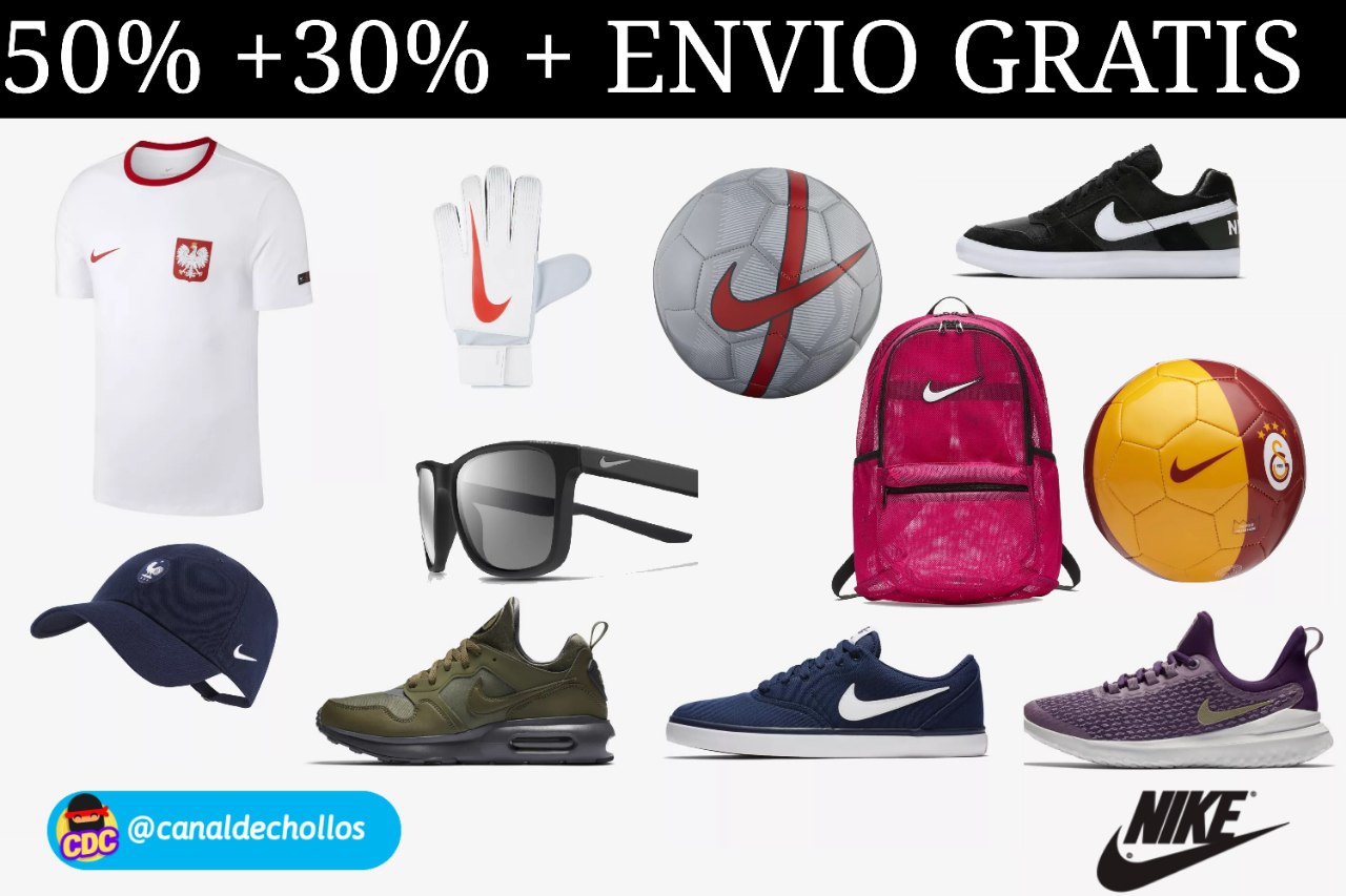 50% + 30% Extra + Envío Gratis en Nike
