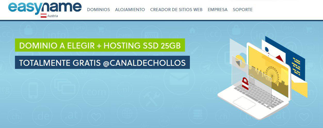 Dominio + Hosting SSD 25GB GRATIS