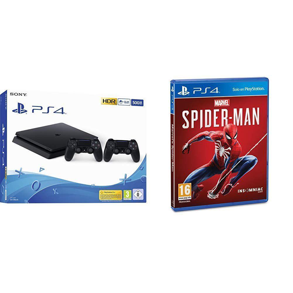 PS4 500 GB + 2 Mandos + Spiderman Marvel