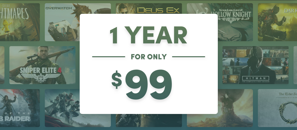 1 año Humble monthly bundle por 87,28€