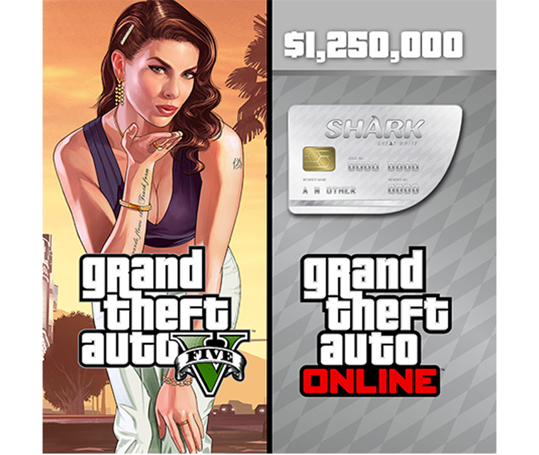 Grand Theft Auto V + Cash Card Great White Shark solo 10,3€