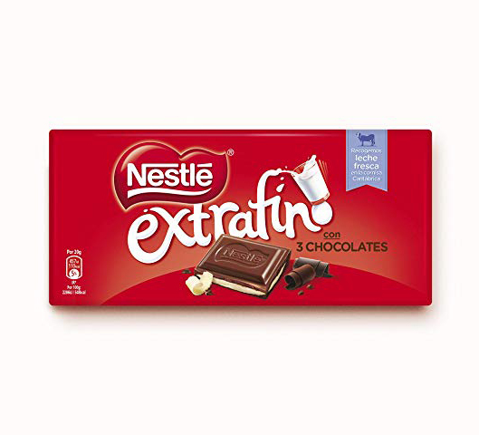 25 Tabletas de 3 chocolates Nestlé extrafino solo 17€
