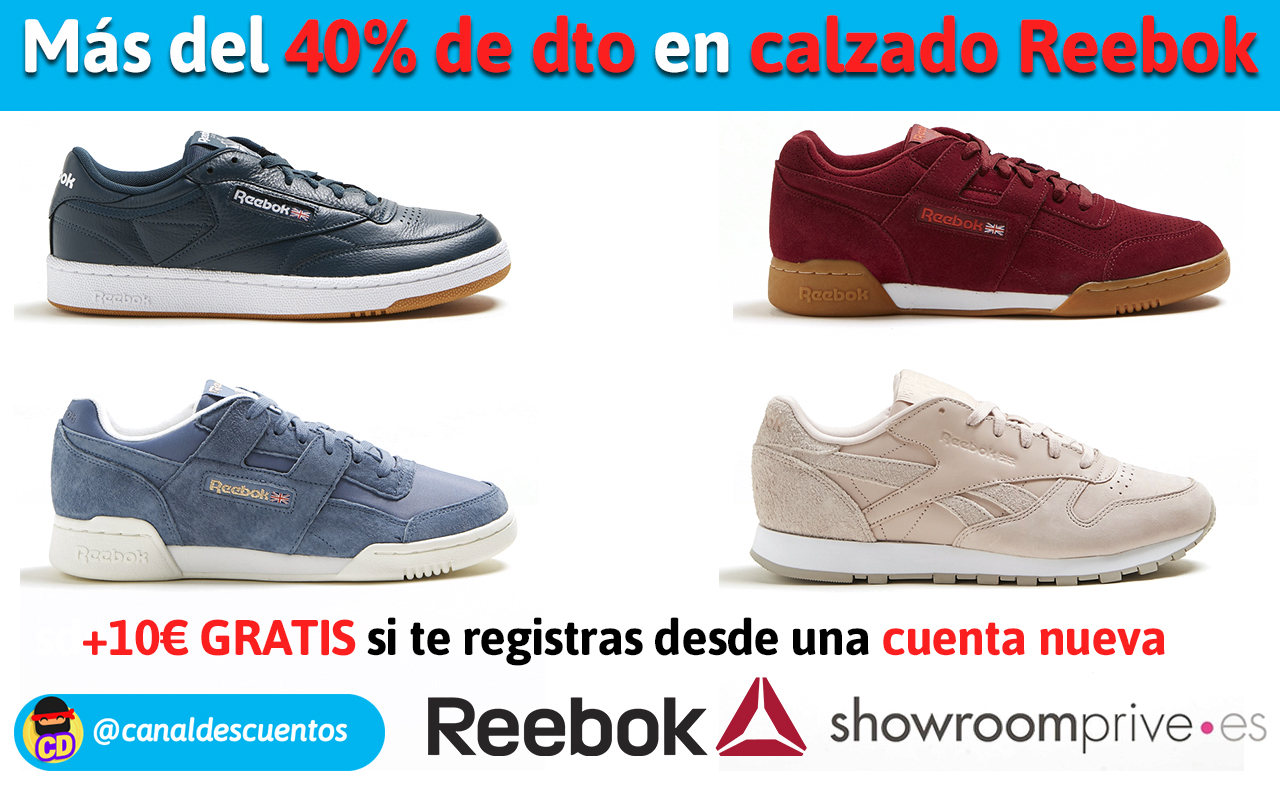 Más del 40% de descuento en Reebok +10€ GRATIS