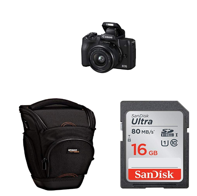 Kit Canon EOS M50 + Funda + Tarjeta de memoria solo 499€