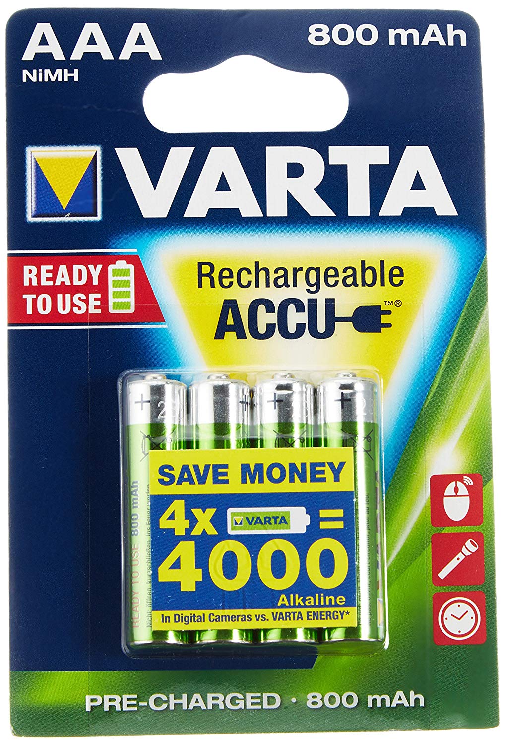 Paquete de 4 pilas recargables AAA de Varta solo 1,77€