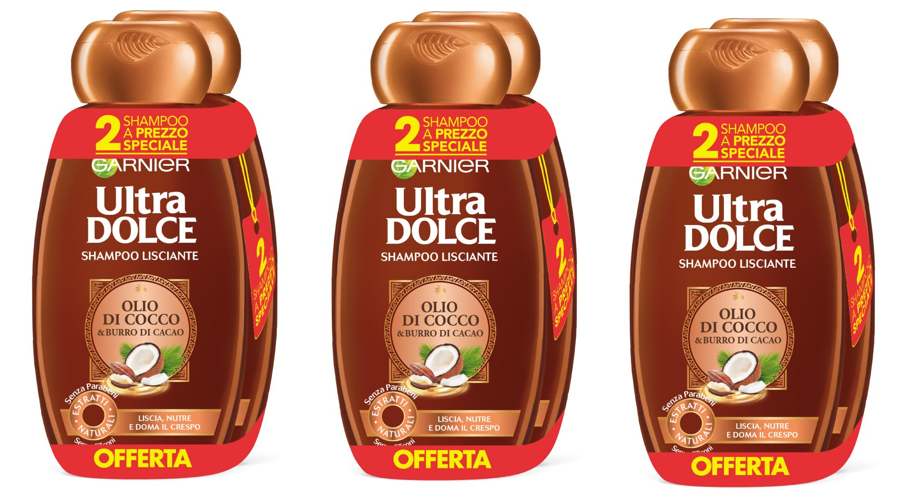 Pack de 6 Shampoo de cacao y aceite de coco Garnier Ultra Doce