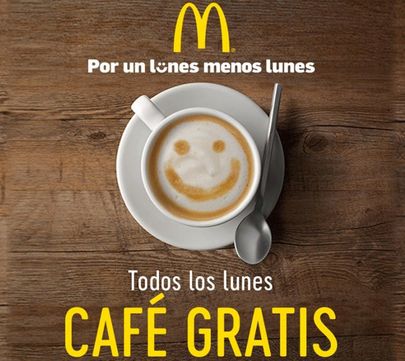 Café gratuito todos los lunes en McDonalds