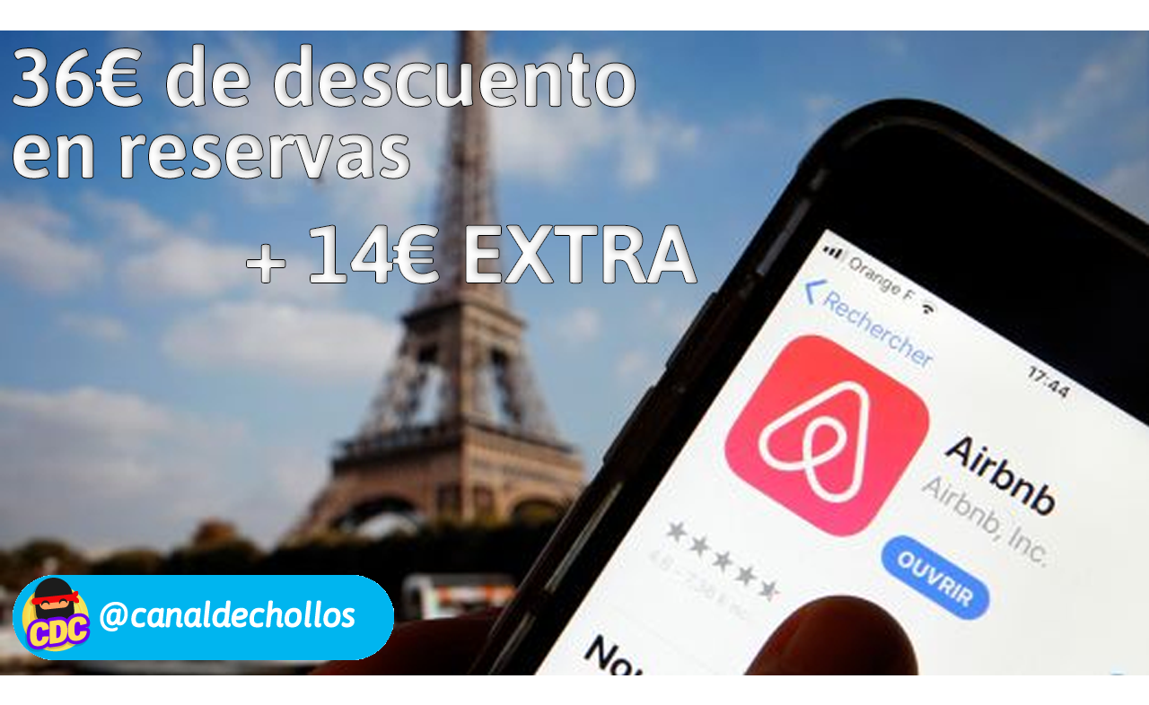 37€ de descuento en reservas + 14€ EXTRA para experiencias en Airbnb