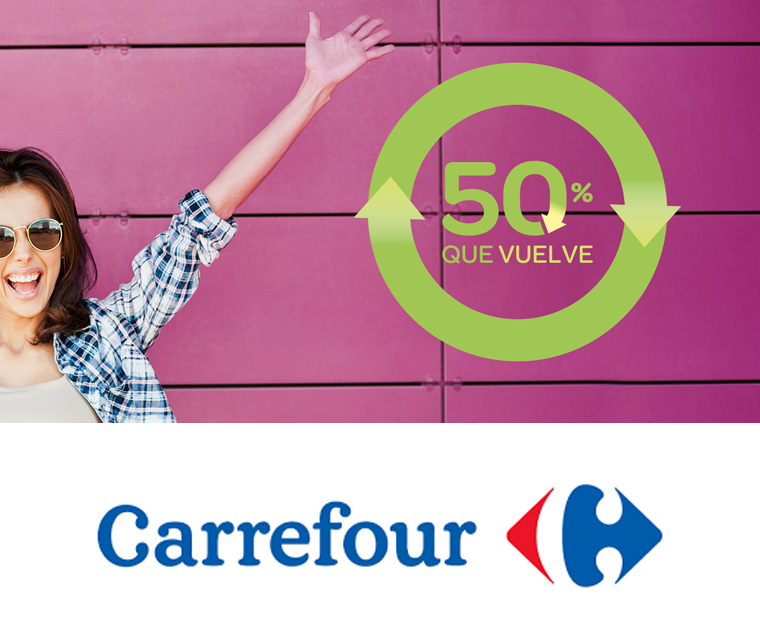 Carrefour te devuelve el 50% de todas tus compras