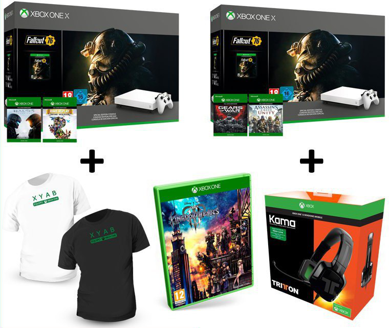 Xbox One X Blanca 1TB + 4 Juegos + auriculares + camiseta solo 439,9€